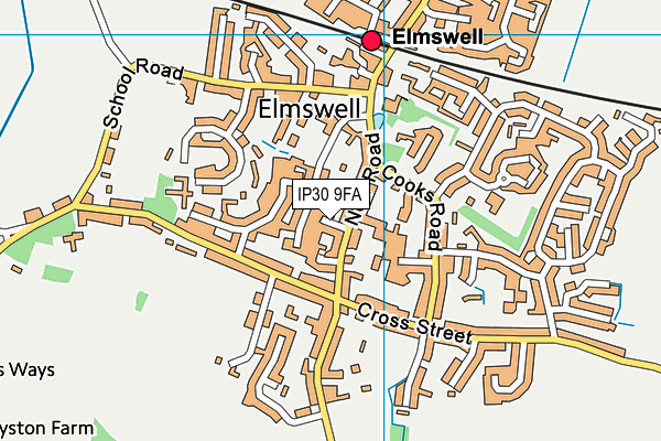 IP30 9FA map - OS VectorMap District (Ordnance Survey)