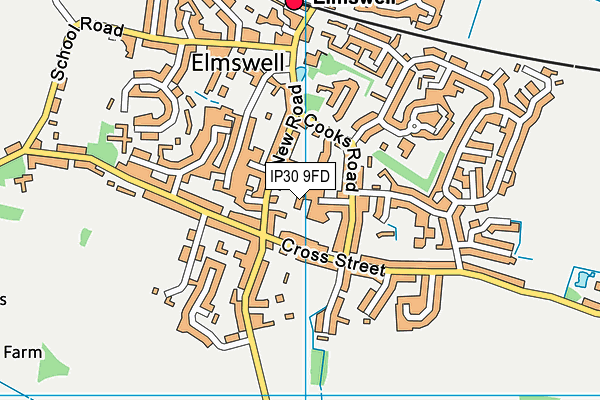 IP30 9FD map - OS VectorMap District (Ordnance Survey)