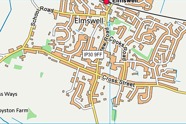 IP30 9FF map - OS VectorMap District (Ordnance Survey)