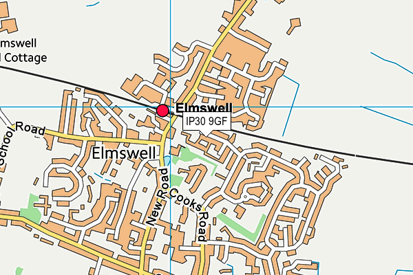 IP30 9GF map - OS VectorMap District (Ordnance Survey)