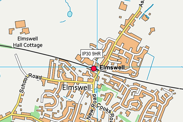 IP30 9HR map - OS VectorMap District (Ordnance Survey)