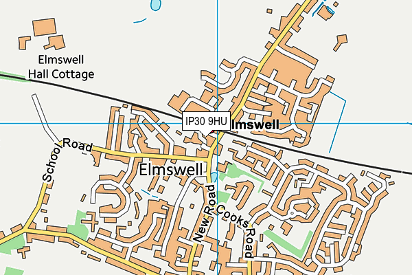 IP30 9HU map - OS VectorMap District (Ordnance Survey)