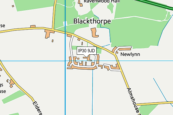 IP30 9JD map - OS VectorMap District (Ordnance Survey)