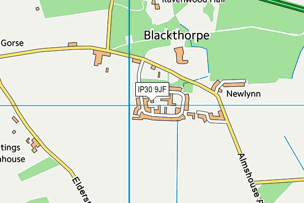 IP30 9JF map - OS VectorMap District (Ordnance Survey)