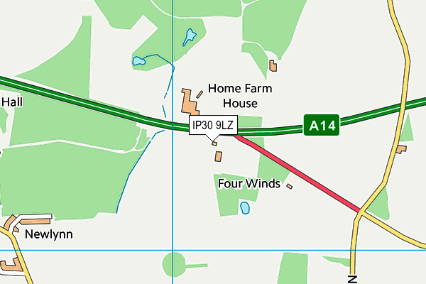 IP30 9LZ map - OS VectorMap District (Ordnance Survey)