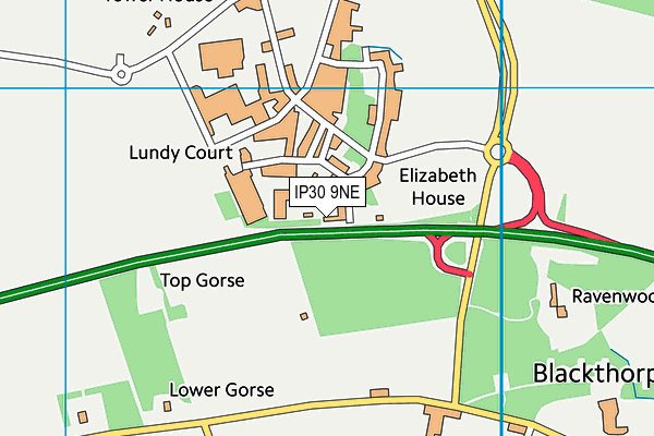 IP30 9NE map - OS VectorMap District (Ordnance Survey)