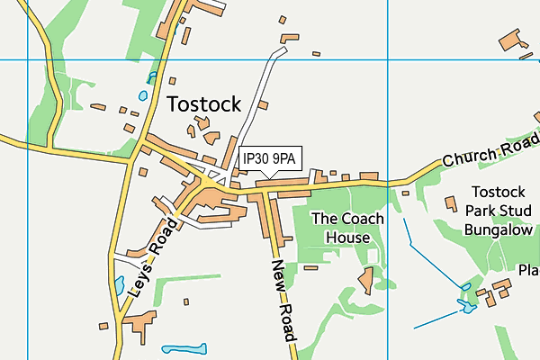 IP30 9PA map - OS VectorMap District (Ordnance Survey)