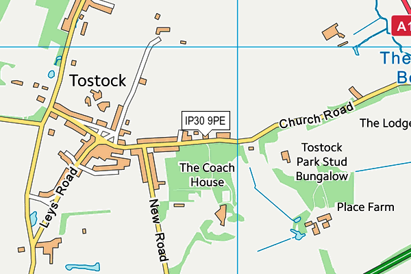 IP30 9PE map - OS VectorMap District (Ordnance Survey)