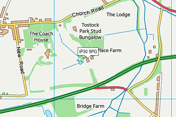 IP30 9PG map - OS VectorMap District (Ordnance Survey)