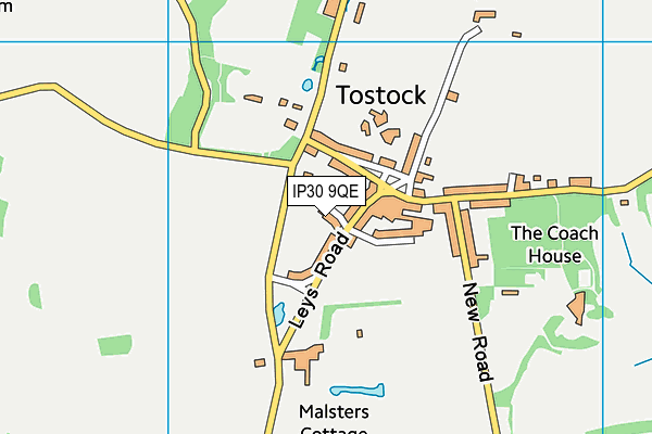 IP30 9QE map - OS VectorMap District (Ordnance Survey)