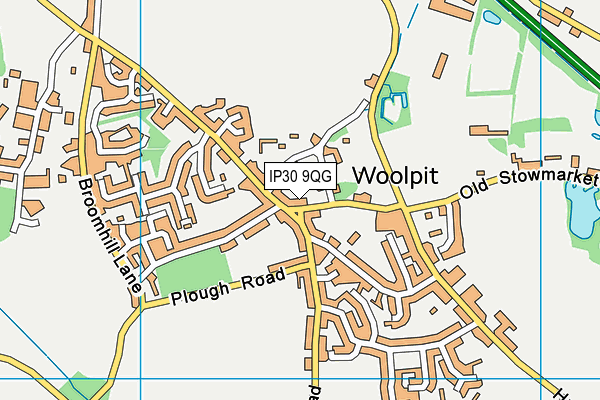 IP30 9QG map - OS VectorMap District (Ordnance Survey)