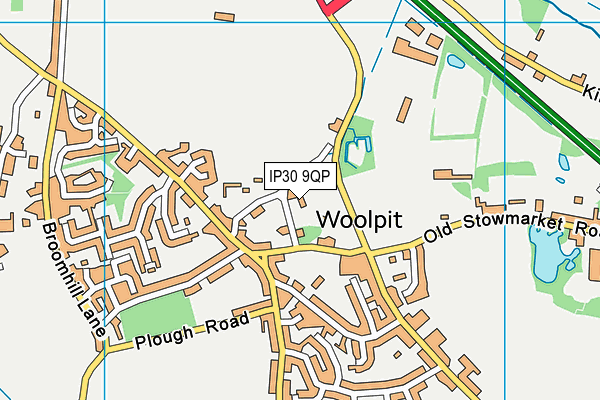 IP30 9QP map - OS VectorMap District (Ordnance Survey)