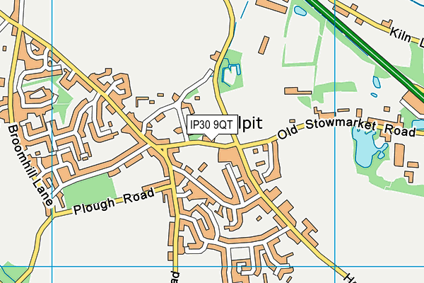 IP30 9QT map - OS VectorMap District (Ordnance Survey)