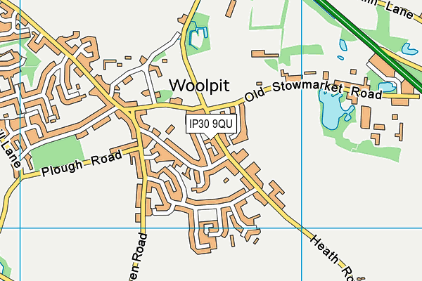 IP30 9QU map - OS VectorMap District (Ordnance Survey)