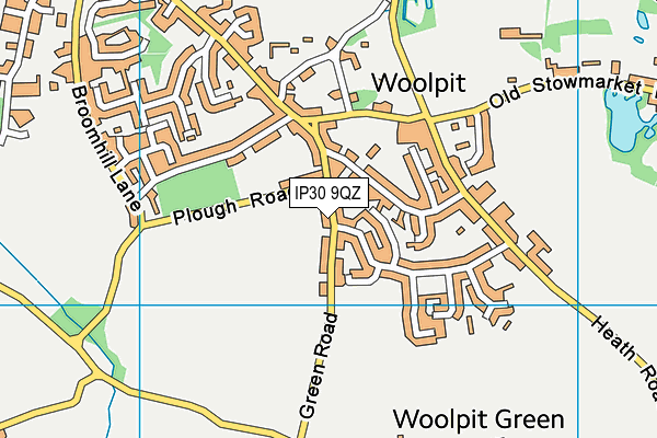 IP30 9QZ map - OS VectorMap District (Ordnance Survey)