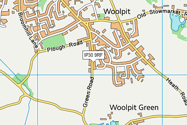 IP30 9RF map - OS VectorMap District (Ordnance Survey)