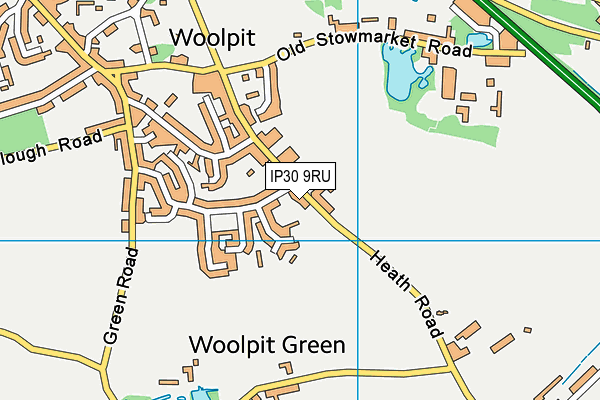 Woolpit Primary Academy map (IP30 9RU) - OS VectorMap District (Ordnance Survey)