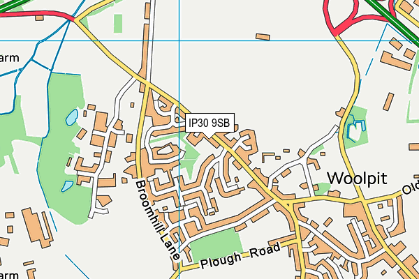 IP30 9SB map - OS VectorMap District (Ordnance Survey)