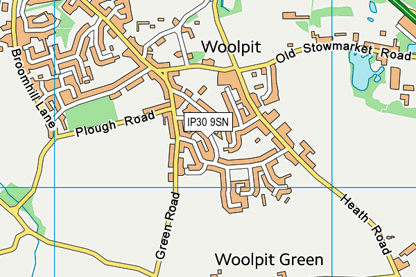 IP30 9SN map - OS VectorMap District (Ordnance Survey)