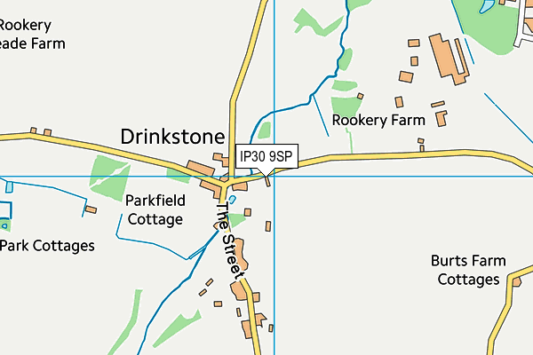 IP30 9SP map - OS VectorMap District (Ordnance Survey)