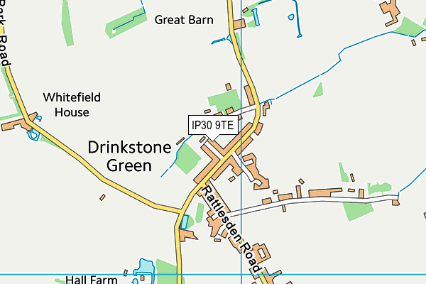 IP30 9TE map - OS VectorMap District (Ordnance Survey)