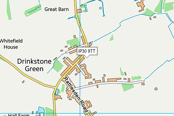 IP30 9TT map - OS VectorMap District (Ordnance Survey)