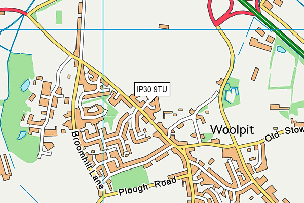 IP30 9TU map - OS VectorMap District (Ordnance Survey)