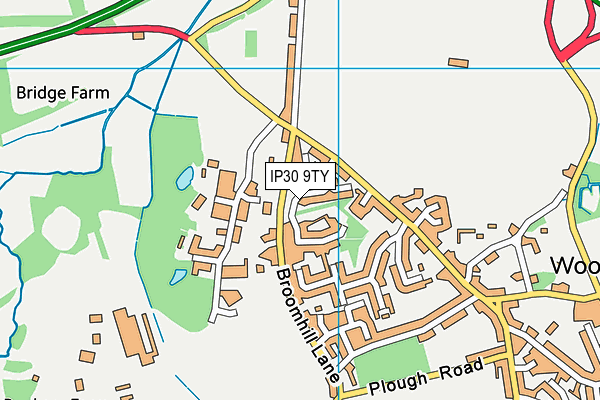 IP30 9TY map - OS VectorMap District (Ordnance Survey)