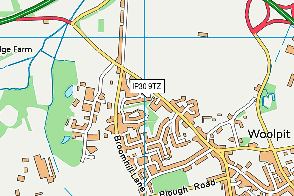 IP30 9TZ map - OS VectorMap District (Ordnance Survey)