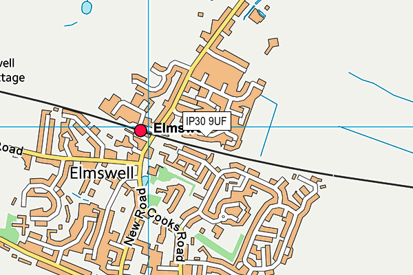 IP30 9UF map - OS VectorMap District (Ordnance Survey)