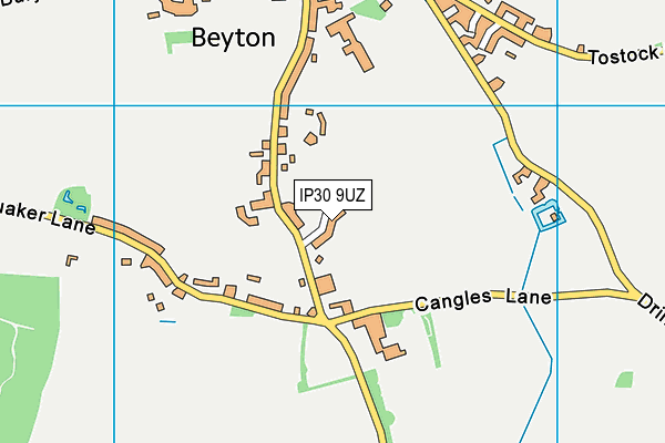 IP30 9UZ map - OS VectorMap District (Ordnance Survey)