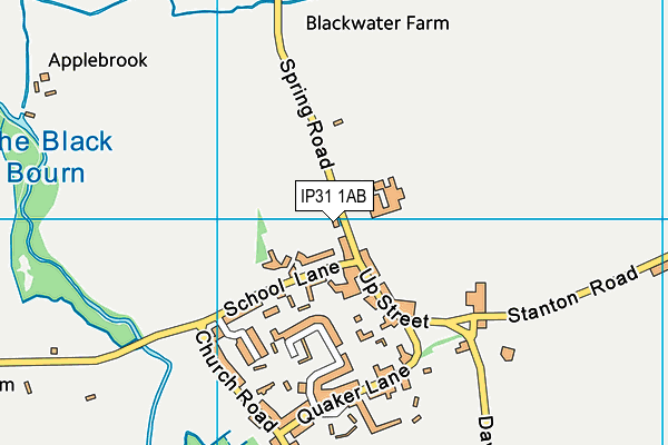 IP31 1AB map - OS VectorMap District (Ordnance Survey)
