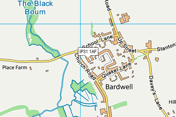 IP31 1AF map - OS VectorMap District (Ordnance Survey)