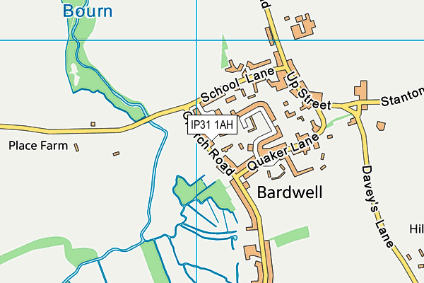 IP31 1AH map - OS VectorMap District (Ordnance Survey)