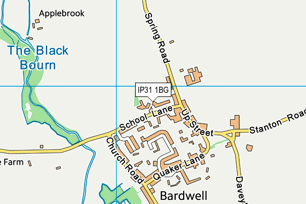 IP31 1BG map - OS VectorMap District (Ordnance Survey)