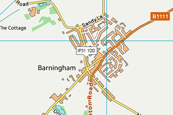 Barningham Church of England Voluntary Controlled Primary School map (IP31 1DD) - OS VectorMap District (Ordnance Survey)