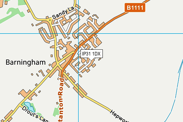 IP31 1DX map - OS VectorMap District (Ordnance Survey)