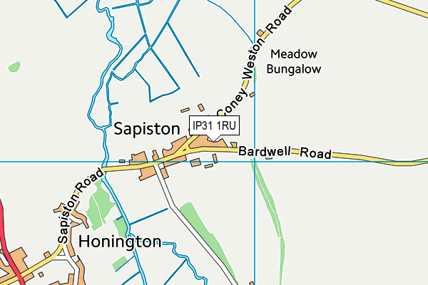 IP31 1RU map - OS VectorMap District (Ordnance Survey)