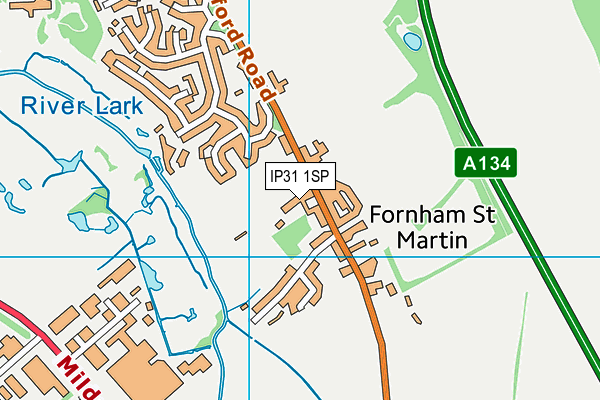 IP31 1SP map - OS VectorMap District (Ordnance Survey)