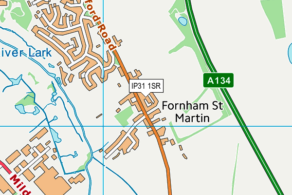 IP31 1SR map - OS VectorMap District (Ordnance Survey)