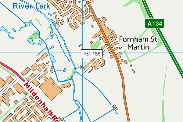 IP31 1SS map - OS VectorMap District (Ordnance Survey)