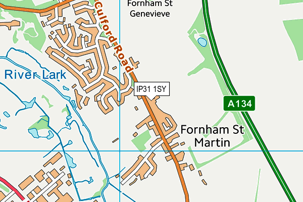 IP31 1SY map - OS VectorMap District (Ordnance Survey)