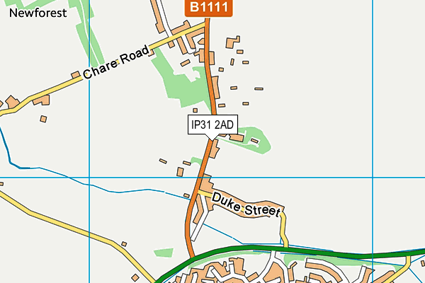 IP31 2AD map - OS VectorMap District (Ordnance Survey)