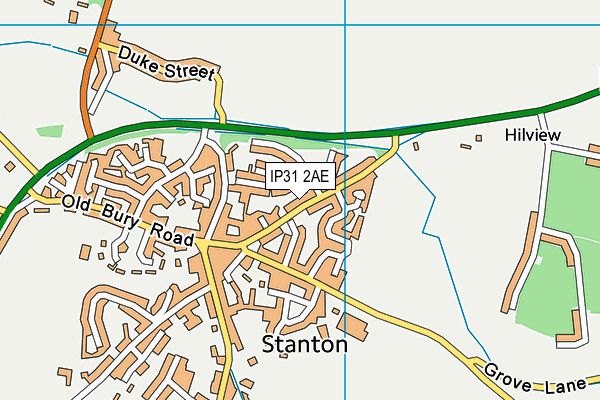 IP31 2AE map - OS VectorMap District (Ordnance Survey)