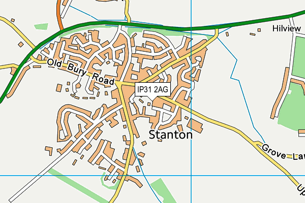 IP31 2AG map - OS VectorMap District (Ordnance Survey)