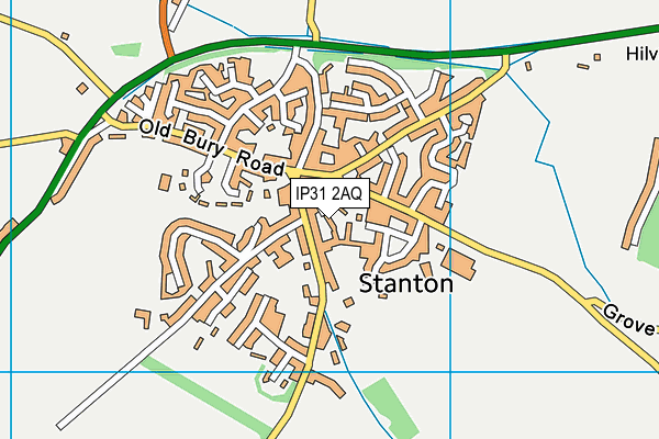 IP31 2AQ map - OS VectorMap District (Ordnance Survey)