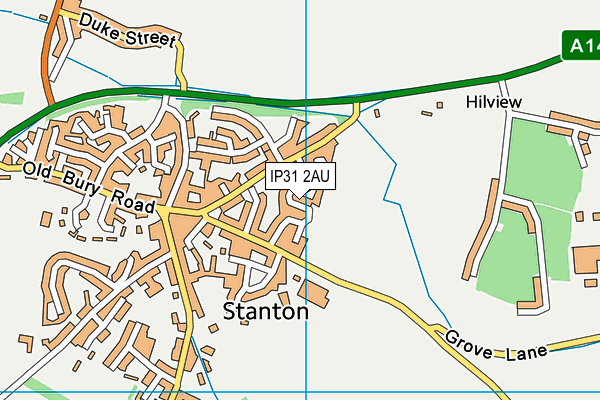 IP31 2AU map - OS VectorMap District (Ordnance Survey)