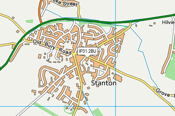 IP31 2BU map - OS VectorMap District (Ordnance Survey)