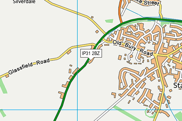 IP31 2BZ map - OS VectorMap District (Ordnance Survey)
