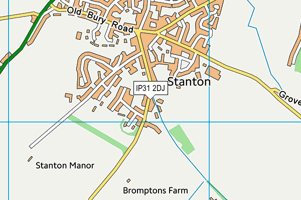 IP31 2DJ map - OS VectorMap District (Ordnance Survey)